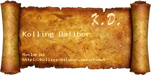 Kolling Dalibor névjegykártya